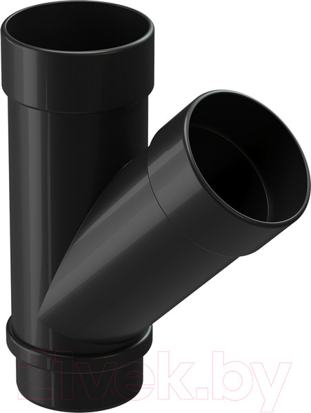 Изображение товара Тройник трубы водосточной Docke Lux 45 градусов PVLE-1245 (карбон)