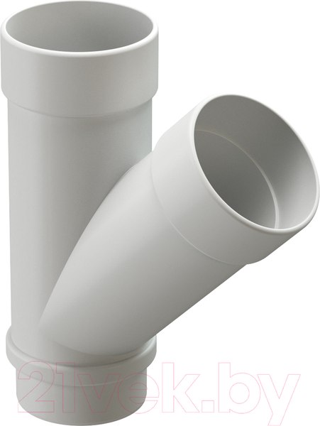 Изображение товара Тройник трубы водосточной Docke Lux 45 градусов PVLE-1044 (пломбир)