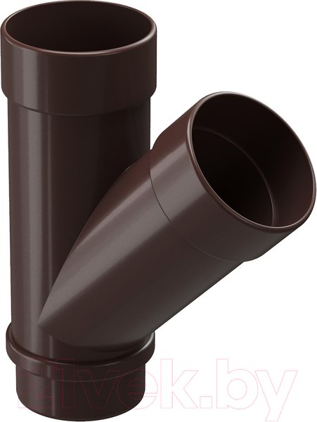 Изображение товара Тройник трубы водосточной Docke Lux 45 градусов PVLE-1050 (шоколад)