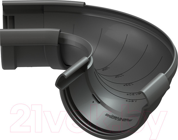 Изображение товара Угол желоба Docke Lux 60-160 Градусов PVLR-1086 (графит)