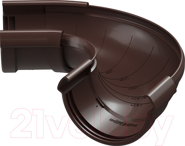 Изображение товара Угол желоба Docke Lux 60-160 Градусов PVLR-1050 (шоколад)
