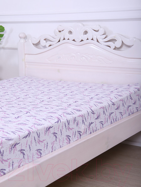 Изображение товара Простыня Luxsonia Трикотаж на резинке 140x200 / 2230 (лаванда б/з)