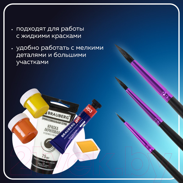 Изображение товара Набор кистей Brauberg Premium / 201020 (3шт)