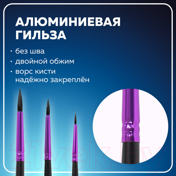 Изображение товара Набор кистей Brauberg Premium / 201020 (3шт)