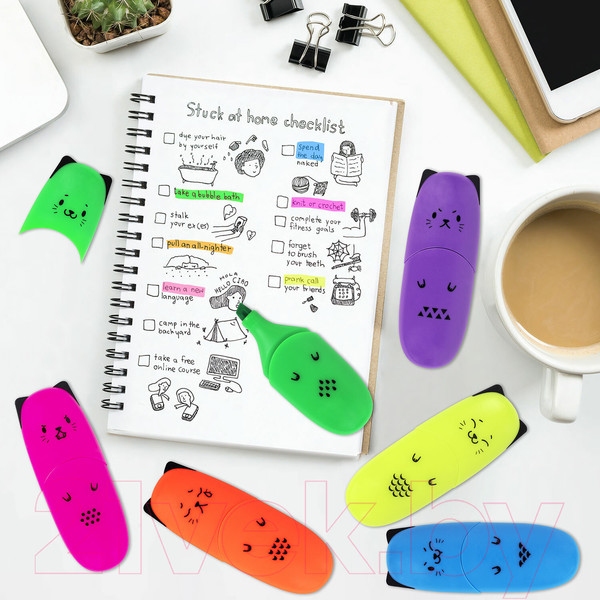 Изображение товара Набор маркеров Brauberg Kids. Cute Cats. Neon / 152435 (6цв)