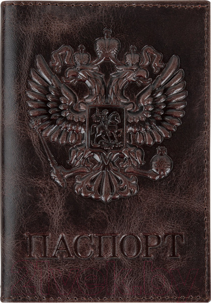 Изображение товара Обложка на паспорт Brauberg 3D герб / 238194 (темно-коричневый)