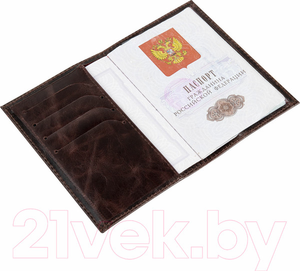 Изображение товара Обложка на паспорт Brauberg 3D герб / 238194 (темно-коричневый)