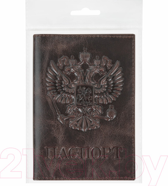 Изображение товара Обложка на паспорт Brauberg 3D герб / 238194 (темно-коричневый)