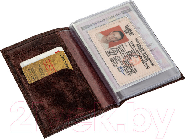 Изображение товара Обложка для автодокументов Brauberg 3D герб / 238195 (темно-коричневый)