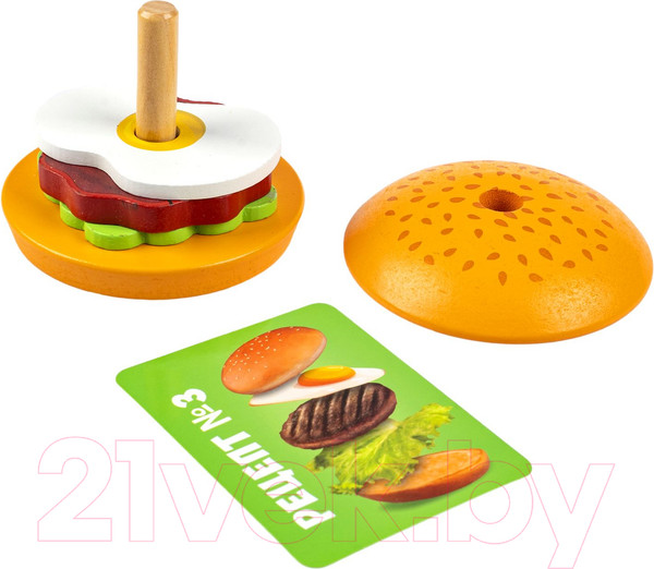 Изображение товара Развивающий игровой набор Bondibon Пирамидка Бургер / ВВ5767