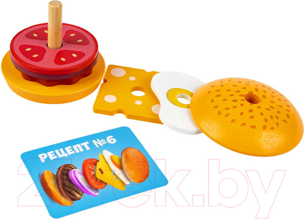 Изображение товара Развивающий игровой набор Bondibon Пирамидка Бургер / ВВ5767