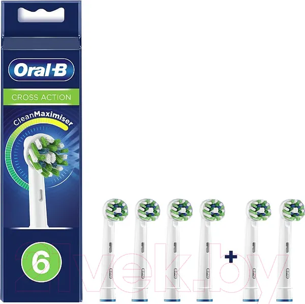 Изображение товара Набор насадок для зубной электрощетки Oral-B CrossAction CleanMaxim ЕВ50RB (6шт)