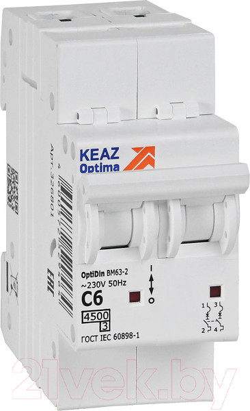 Изображение товара Выключатель автоматический КЭАЗ BM63-2C6-4.5-УХЛ3 / 326801