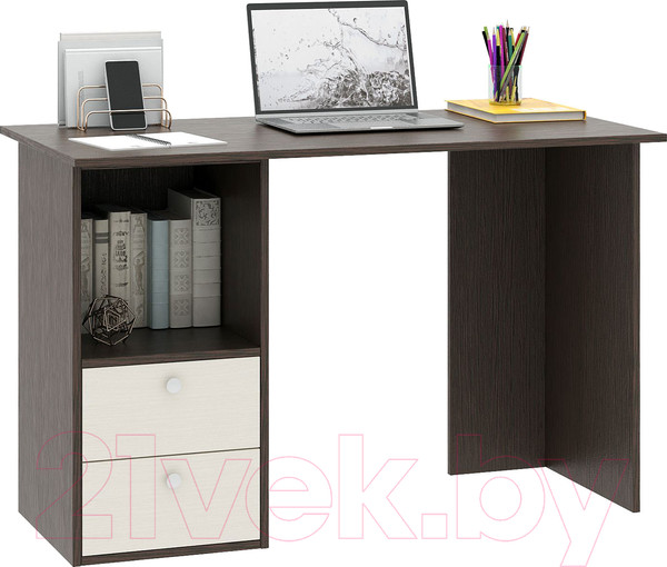 Изображение товара Письменный стол MFMaster Прайм-43 (венге/дуб молочный)