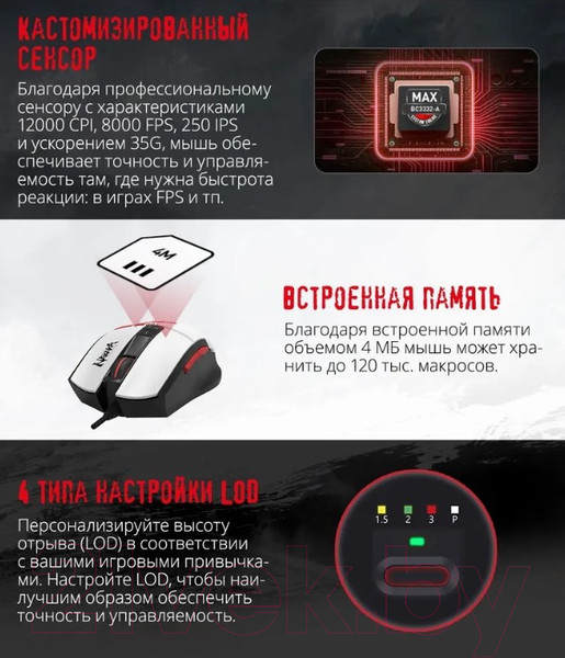 Изображение товара Мышь A4Tech Bloody L65 Max Naraka (белый/рисунок)