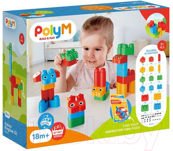 Изображение товара Конструктор PolyM Царство животных / 760004_HP (31эл)