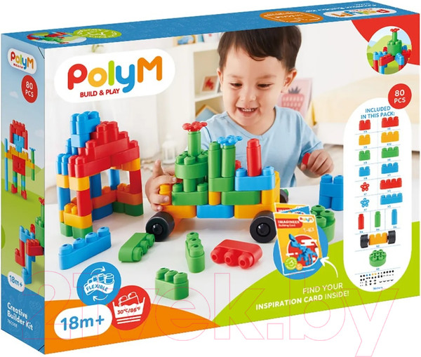 Изображение товара Конструктор PolyM Строитель / 760008_HP (80эл)
