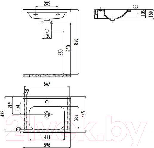 Изображение товара Умывальник Creavit Ideal 60 ID060-00CB00E-0000
