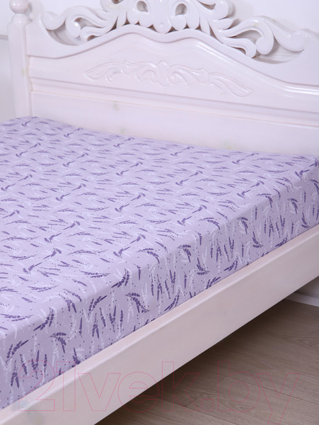 Изображение товара Простыня Luxsonia Трикотаж на резинке 180x200 / 2230 (лаванда сиреневый)