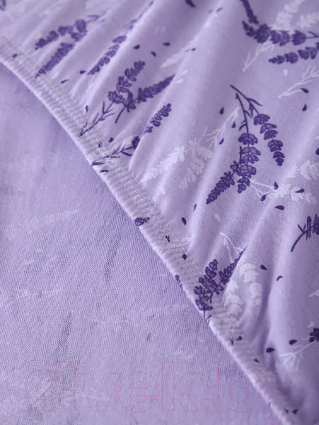 Изображение товара Простыня Luxsonia Трикотаж на резинке 180x200 / 2230 (лаванда сиреневый)