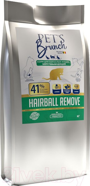 Изображение товара Сухой корм для кошек Pet's Brunch Hairball Remove шерстевыводящий (11кг)