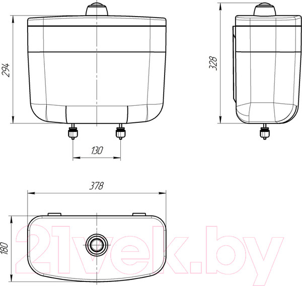 Изображение товара Сливной бачок ИнкоЭр Нижний (белый)