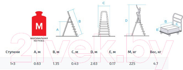 Изображение товара Лестница-стремянка Новая Высота NV 3118 / 3118103