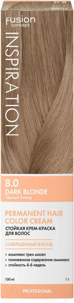 Изображение товара Крем-краска для волос Concept Fusion 8.0 (100мл, темный блонд)