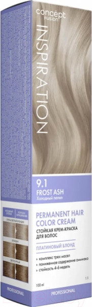 Изображение товара Крем-краска для волос Concept Fusion 9.1 (100мл, холодный пепел)
