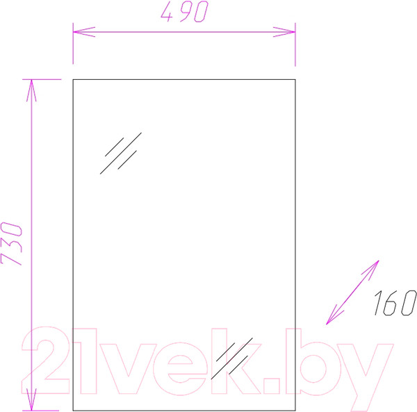 Изображение товара Шкаф с зеркалом для ванной Onika Венеция 50.00 (205014)