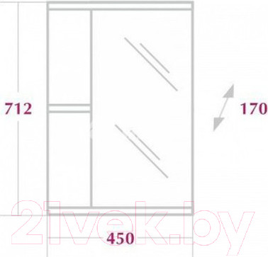 Изображение товара Шкаф с зеркалом для ванной Onika Карина 45.00 (204504)