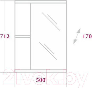 Изображение товара Шкаф с зеркалом для ванной Onika Карина 50.00 (205012)