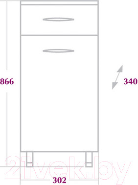 Изображение товара Шкаф-полупенал для ванной Onika Каприз 30.17 (403003)