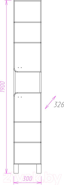 Изображение товара Шкаф-пенал для ванной Onika Стиль 30.10 У (403048)