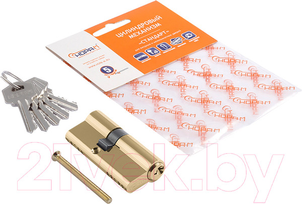 Изображение товара Цилиндровый механизм замка Нора-М ЛУ-70 40/30 (латунь)