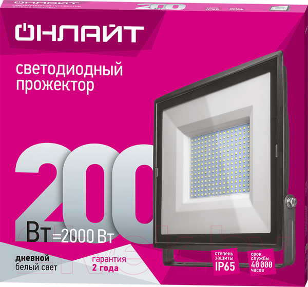 Изображение товара Прожектор Онлайт OFL-200-6.5K-BL-IP65-LED / 14345
