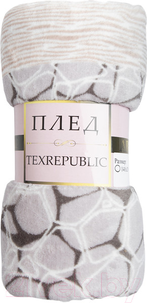 Изображение товара Плед TexRepublic Absolute Камешки и полосы Фланель 1.5 / 24780 (серый)