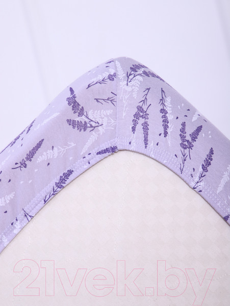 Изображение товара Простыня Luxsonia Трикотаж на резинке 80x200 / 2230 (лаванда сиреневый)