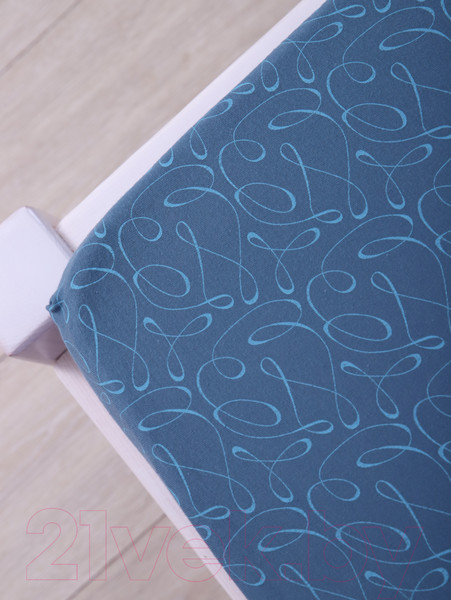 Изображение товара Простыня Luxsonia Трикотаж на резинке 90x200 / 1393 (вензель синий)