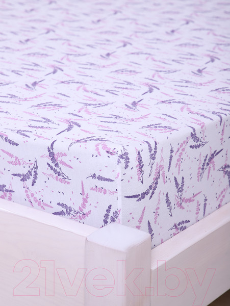 Изображение товара Простыня Luxsonia Трикотаж на резинке 90x200 / 2230 (лаванда б/з)