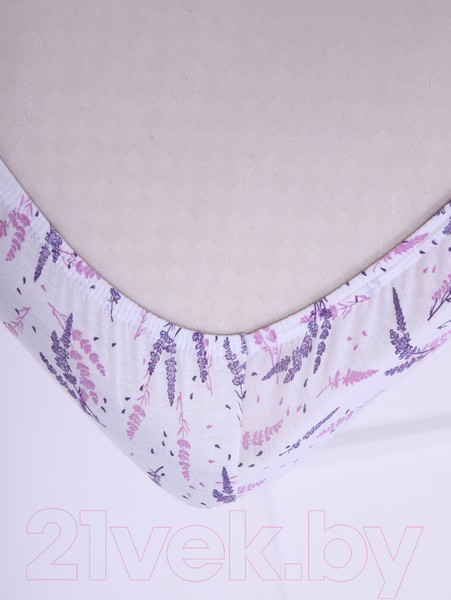 Изображение товара Простыня Luxsonia Трикотаж на резинке 90x200 / 2230 (лаванда б/з)