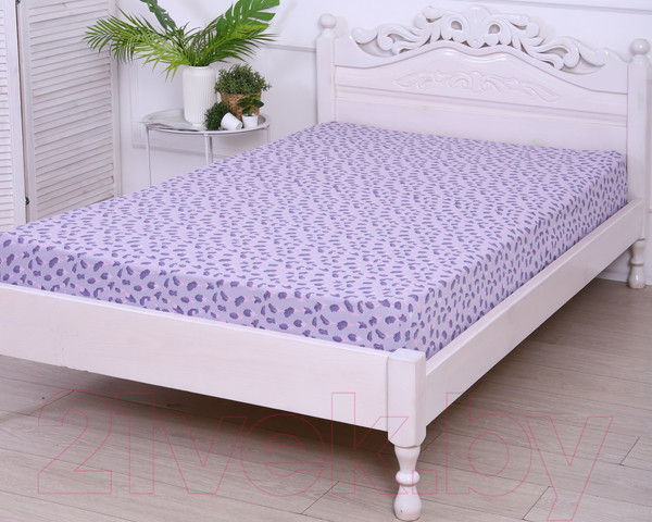 Изображение товара Простыня Luxsonia Трикотаж на резинке 90x200 / 3366 (перышки серый)