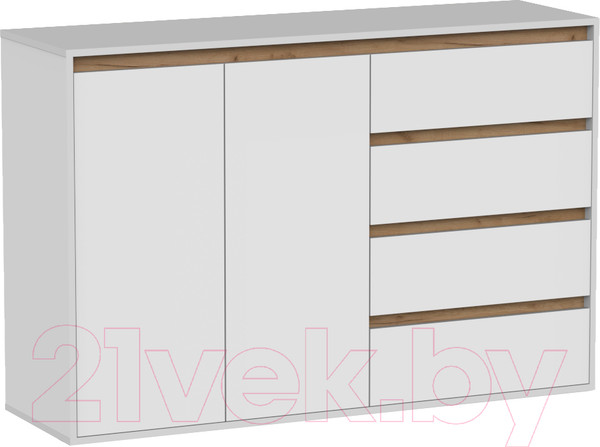 Изображение товара Тумба Интермебель Рио-3 Р-003 (белый/дуб крафт золотой)