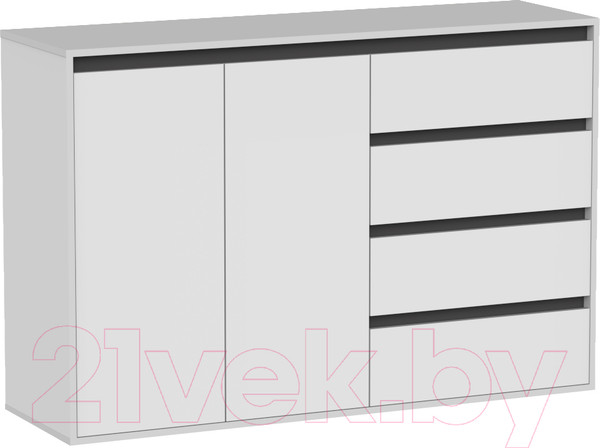 Изображение товара Тумба Интермебель Рио-3 Р-003 (белый/графит серый)