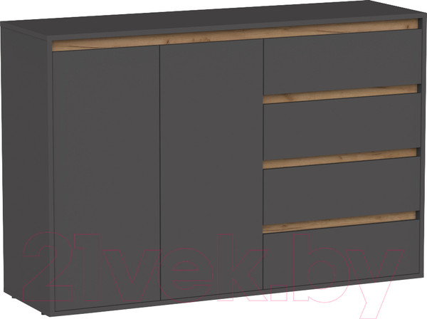 Изображение товара Тумба Интермебель Рио-3 Р-003 (графит серый/дуб крафт табачный)