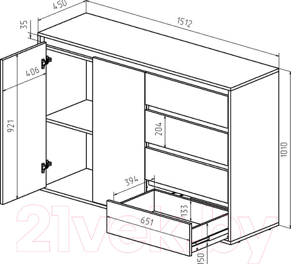 Изображение товара Тумба Интермебель Рио-3 Р-003 (белый)