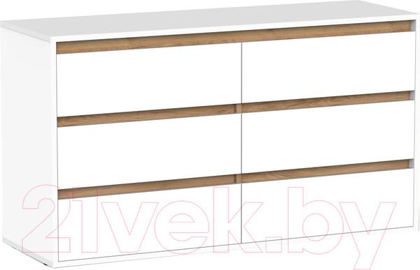 Изображение товара Комод Интермебель Рио-4 Р-004 (белый/дуб крафт золотой)