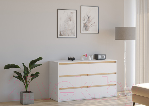 Изображение товара Комод Интермебель Рио-4 Р-004 (белый/дуб крафт золотой)