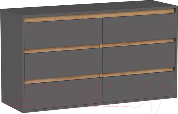 Изображение товара Комод Интермебель Рио-4 Р-004 (графит серый/дуб крафт табачный)