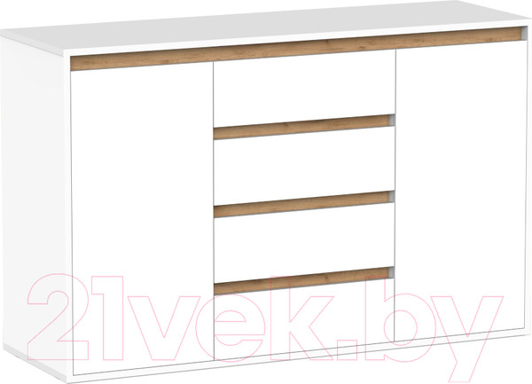 Изображение товара Тумба Интермебель Рио-5 Р-005 (белый/дуб крафт золотой)